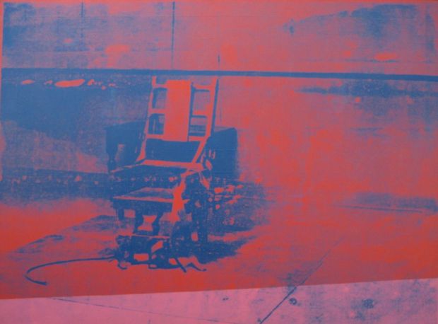 Andy Warhol, Big Electric Chair, 1967, Encre sérigraphique et peinture acrylique sur toile, 137,2 x 185,3 cm, Centre Pompidou, Paris, copyright © Andrea Cavalieri, some rights reserved. Source : Flickr.